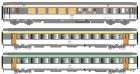40134 LS Models Set of 3 Passenger cars of Le Montaigne train Paris- Bordeaux (Set 1)